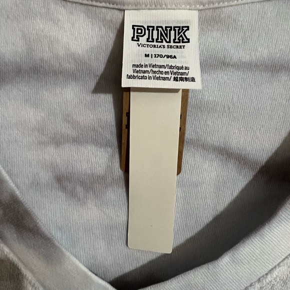 PINK Victoria’s Secret Sweatshirt Medium Varsity Terry V-Neck - Picture 5 of 7